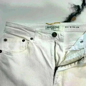 New YSL Saint Laurent Paris D04 W/SK-HW Skinny Jeans Size 31 Authentic White
